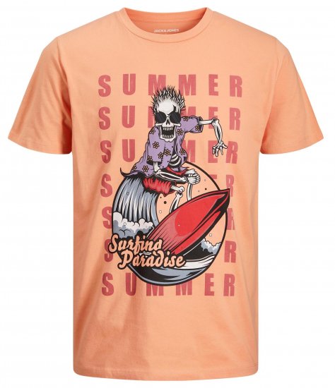 Jack & Jones JJEUSTACE T-Shirt Orange - T-skjorter - Store T-skjorter - 2XL-14XL