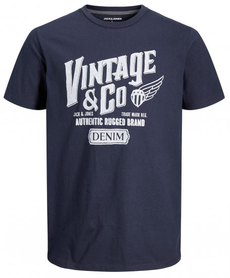 Jack & Jones JJAARON T-Shirt Navy - T-skjorter - Store T-skjorter - 2XL-14XL