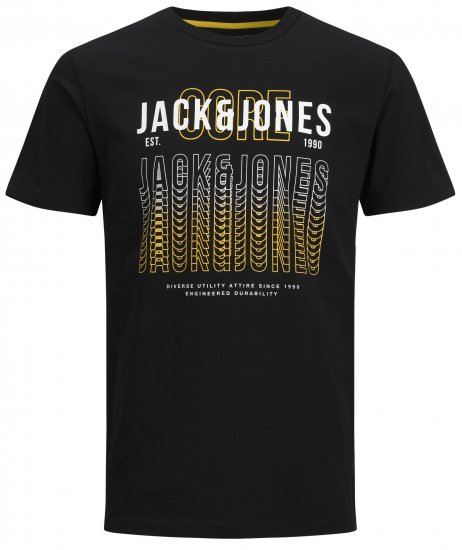 Jack & Jones JJCYBER T-Shirt Black - T-skjorter - Store T-skjorter - 2XL-14XL