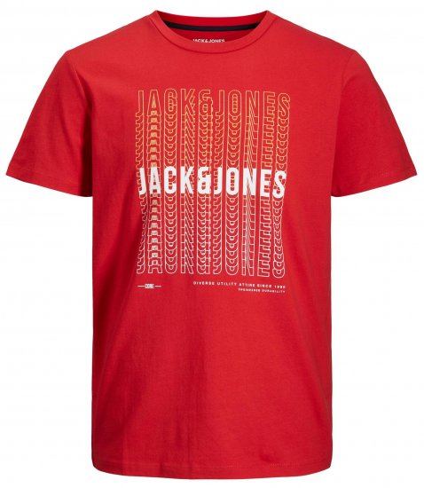 Jack & Jones JJCYBER T-Shirt Red - T-skjorter - Store T-skjorter - 2XL-14XL