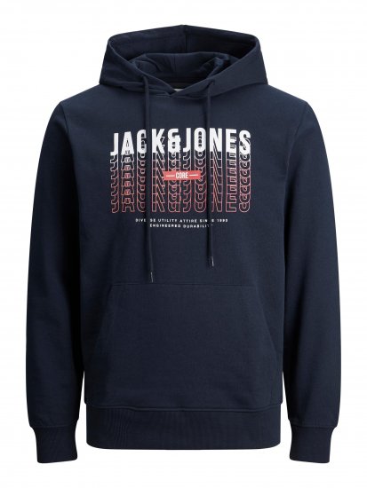 Jack & Jones JJCYBER SWEAT Hoodie Navy - Gensere og hettegensere - Store hettegensere - 2XL-14XL