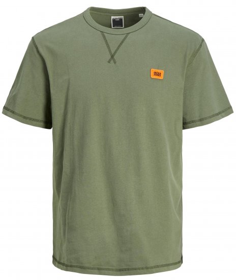 Jack & Jones JCOCLASSIC WAFFLE BADGE TEE Green - T-skjorter - Store T-skjorter - 2XL-14XL