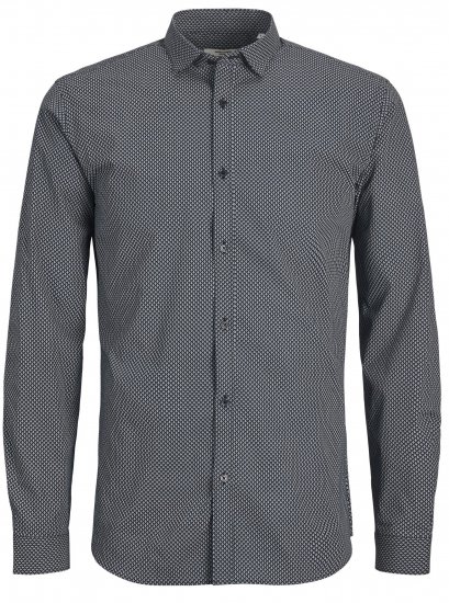 Jack & Jones JPRBLACARDIFF Print LS Shirt Navy - Skjorter - Store skjorter - 2XL-8XL
