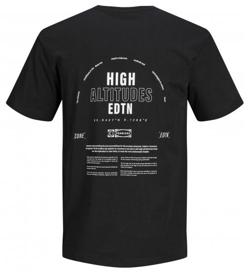 Jack & Jones JCOEDTN T-Shirt with Back Print Black - T-skjorter - Store T-skjorter - 2XL-14XL
