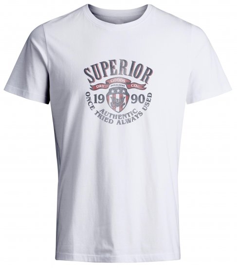 Jack & Jones JPRBLU Vintage T-shirt White - T-skjorter - Store T-skjorter - 2XL-14XL