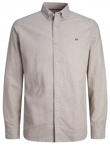 Jack & Jones JPRBLUSUMMER SHIELD LS Shirt Fields Of Rye - Skjorter - Store skjorter - 2XL-8XL