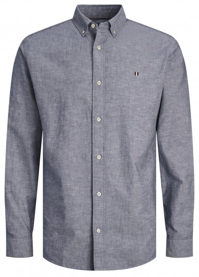 Jack & Jones JPRBLUSUMMER SHIELD LS Shirt Faded Denim - Skjorter - Store skjorter - 2XL-8XL