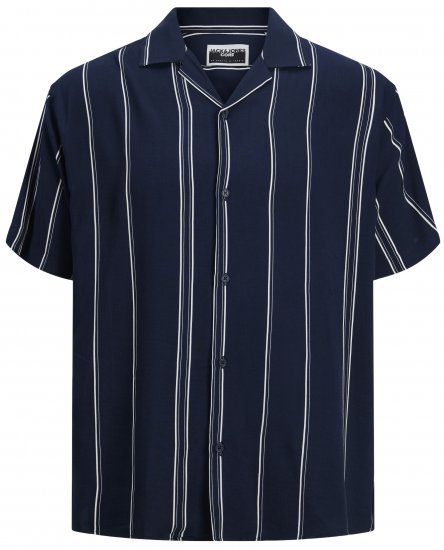 Jack & Jones JCOJEFF AOP Resort Shirt Navy Blazer - Skjorter - Store skjorter - 2XL-8XL