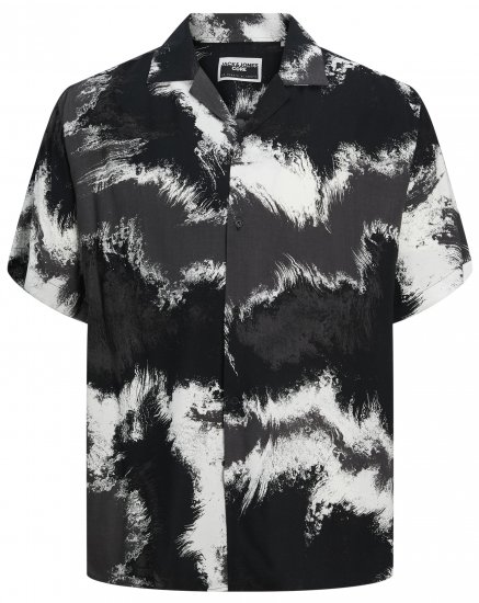 Jack & Jones JCOJEFF AOP Resort Shirt Asphalt - Skjorter - Store skjorter - 2XL-8XL