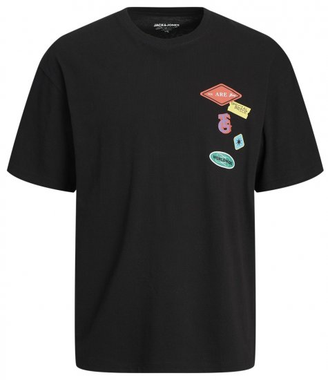 Jack & Jones JORDECAL T-Shirt with Back Print Black - T-skjorter - Store T-skjorter - 2XL-14XL
