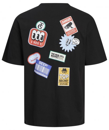 Jack & Jones JORDECAL T-Shirt with Back Print Black - T-skjorter - Store T-skjorter - 2XL-14XL
