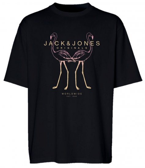 Jack & Jones JORLAFAYETTE 2 FST T-Shirt Black - T-skjorter - Store T-skjorter - 2XL-14XL