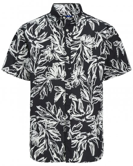 Jack & Jones JORLAFAYETTE AOP Short Sleeve Shirt Black - Skjorter - Store skjorter - 2XL-8XL