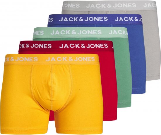 Jack & Jones JACLARRY SOLID TRUNKS 5 PACK Tango Red - Undertøy & badetøy - Undertøy store størrelser 