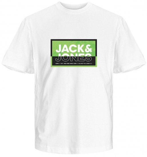 Jack & Jones JCOLOGAN SUMMER PRINT T-Shirt White - T-skjorter - Store T-skjorter - 2XL-14XL