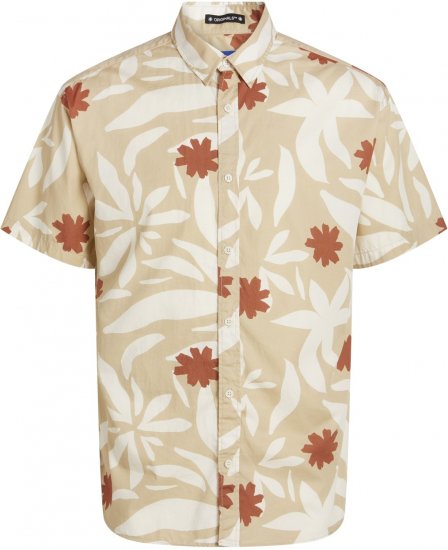 Jack & Jones JORJOSHUA ARUBA Shirt Buttercream - Skjorter - Store skjorter - 2XL-8XL