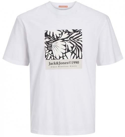  Jack & Jones JORMARBELLA AOP BRANDING T-Shirt Bright White - T-skjorter - Store T-skjorter - 2XL-14XL
