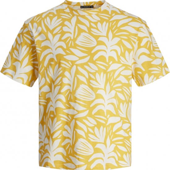 Jack & Jones JORMARBELLA T-Shirt Cloud Dancer/Yellow - T-skjorter - Store T-skjorter - 2XL-14XL