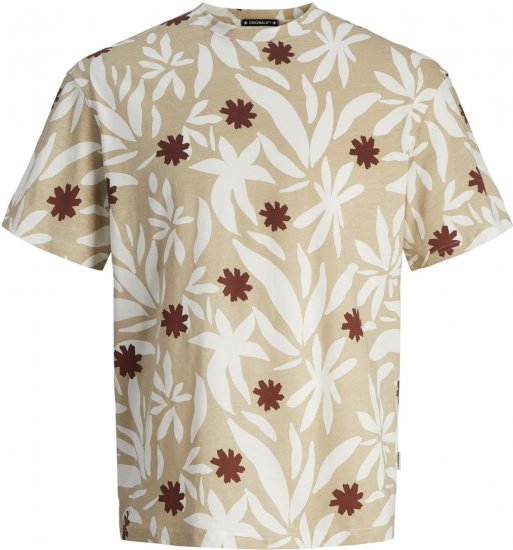 Jack & Jones JORMARBELLA AOP TEE SS CREW NECK PLS Fields Of Rye - T-skjorter - Store T-skjorter - 2XL-14XL