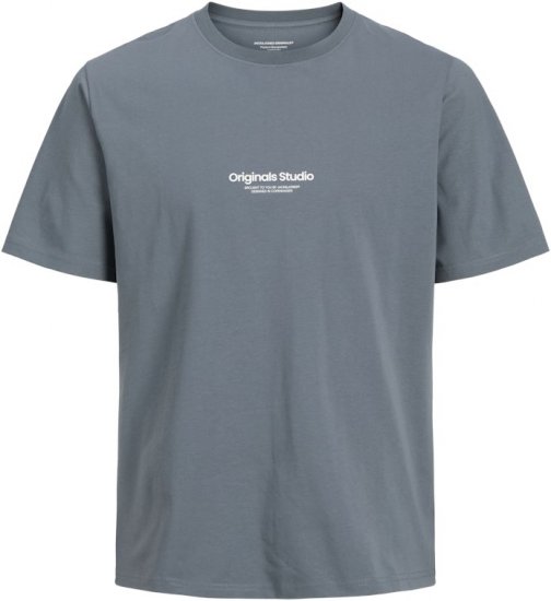 Jack & Jones Lington Back And Front Print Crew Neck T-Shirt Grey - T-skjorter - Store T-skjorter - 2XL-14XL