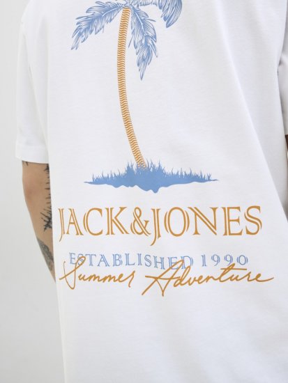 Jack & Jones Summer Vibes Crew Neck T-Shirt White - T-skjorter - Store T-skjorter - 2XL-14XL