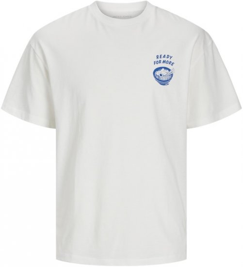 Jack & Jones Charge Crew Neck Printed T-Shirt White - T-skjorter - Store T-skjorter - 2XL-14XL