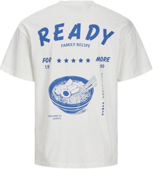 Jack & Jones Charge Crew Neck Printed T-Shirt White - T-skjorter - Store T-skjorter - 2XL-14XL
