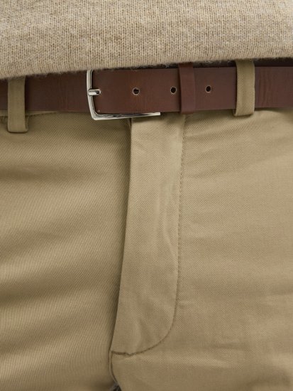 Jack & Jones Ollie Franco Chino Pants with Belt Brown - Jeans og bukser - Store Bukser og Store Jeans