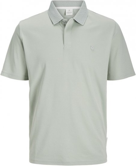 Jack & Jones Rodney Short Sleeve Polo Aqua Gray - Polo- & piqueskjorter - Poloskjorte i store størrelser - 2XL-8XL