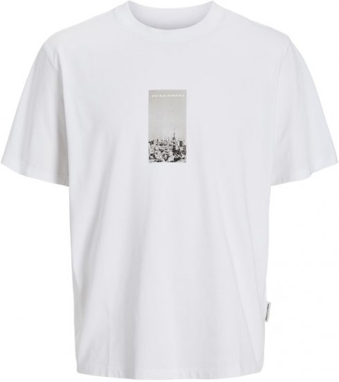Jack & Jones Pacer Photo Branding Crew Neck T-Shirt Bright White - T-skjorter - Store T-skjorter - 2XL-14XL