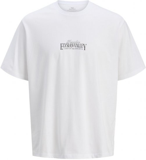Jack & Jones Parallel Crew Neck T-Shirt Bright White - T-skjorter - Store T-skjorter - 2XL-14XL