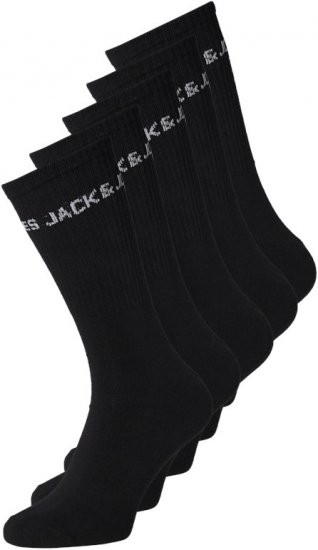 Jack & Jones BASIC LOGO Tennis Socks 5-Pack Black - Undertøy & Badetøy - Undertøy store størrelser 