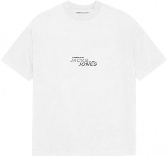 Jack & Jones Tarmac Branding Crew Neck T-Shirt Bright White - T-skjorter - Store T-skjorter - 2XL-14XL