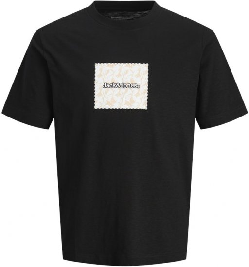 Jack & Jones Split Branding AOP Crew Neck T-Shirt Black - T-skjorter - Store T-skjorter - 2XL-14XL