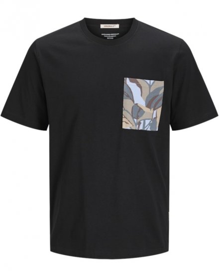  Jack & Jones Tavira Aop Pocket Crew Neck T-Shirt Black - T-skjorter - Store T-skjorter - 2XL-14XL
