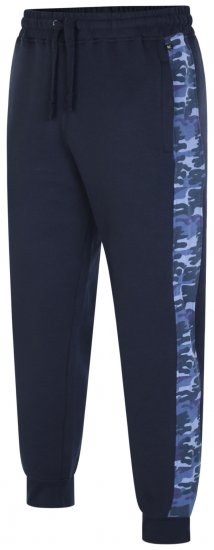 Kam Jeans 236 Panelled Camo Jog Bottoms Navy - Sweatbukser og-shorts - Sweatbukser og Sweatshorts 2XL-12XL