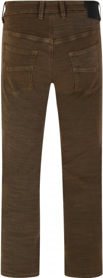 Kam Jeans 264 Slub Weave 5 Pocket Stretch Pants Brown - Jeans og bukser - Store Bukser og Store Jeans
