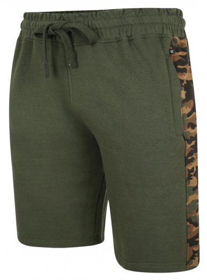 Kam Jeans 3303 Camo Panelled Jog Shorts Khaki - Sweatbukser og-shorts - Sweatbukser og Sweatshorts 2XL-12XL
