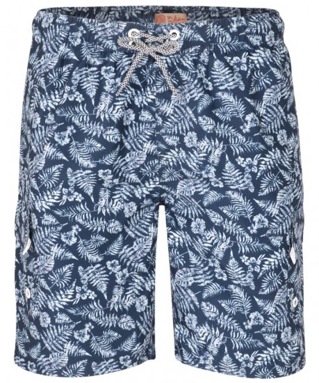 Kam Jeans Leaf Print Swim Shorts Navy - Undertøy & badetøy - Undertøy store størrelser 