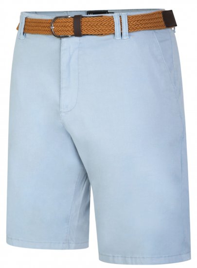 Kam Jeans 3401 Belted Oxford Stretch Chino Shorts Blue - Shorts - Store shorts - W40-W60
