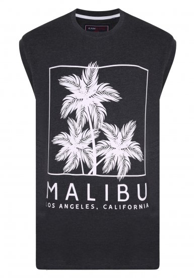 Kam Jeans Malibu Sleeveless Charcoal - T-skjorter - Store T-skjorter - 2XL-14XL