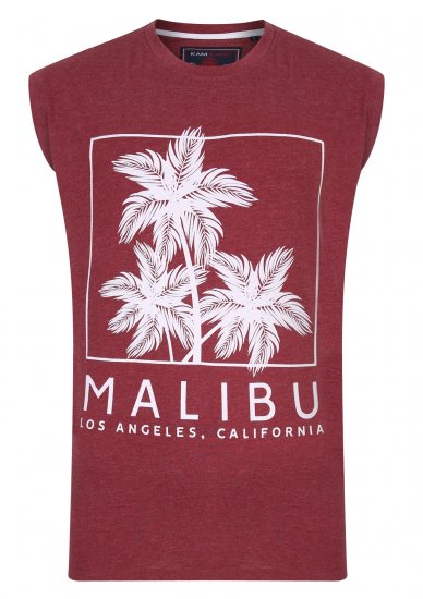 Kam Jeans Malibu Sleeveless Wine - T-skjorter - Store T-skjorter - 2XL-14XL