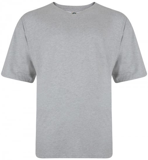Kam Jeans V-hals T-skjorte Grå - T-skjorter - Store T-skjorter - 2XL-14XL