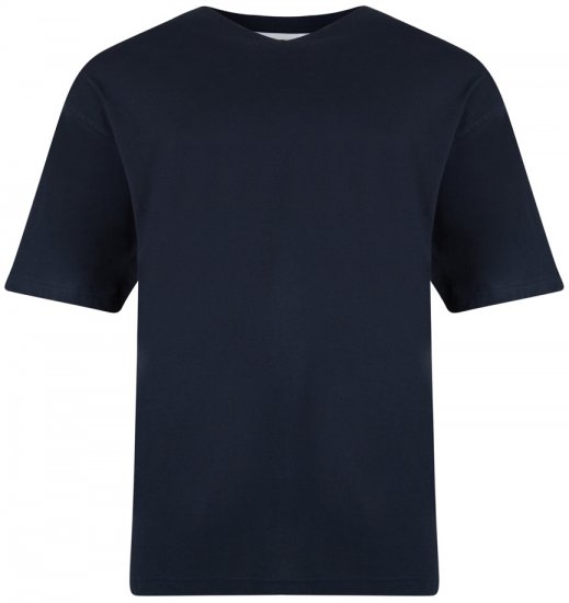 Kam Jeans V-hals T-skjorte Mørkeblå - T-skjorter - Store T-skjorter - 2XL-14XL