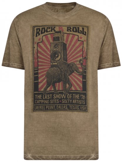 Kam Jeans 5282 Slub Wash T-shirt Olive - T-skjorter - Store T-skjorter - 2XL-14XL