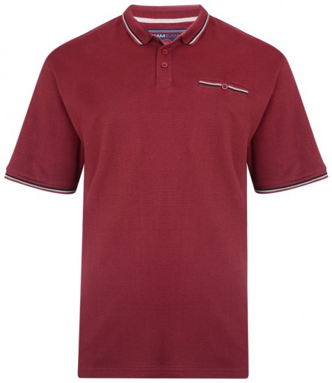 Kam Jeans 5291 Polo Burgundy - Polo- & piqueskjorter - Poloskjorte i store størrelser - 2XL-8XL