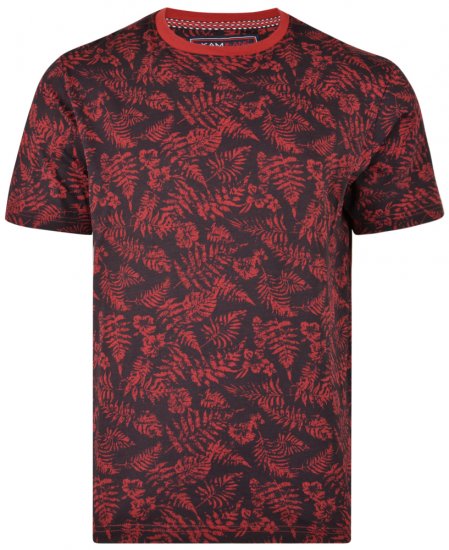 Kam Jeans 5305 T-shirt Burgundy - T-skjorter - Store T-skjorter - 2XL-14XL
