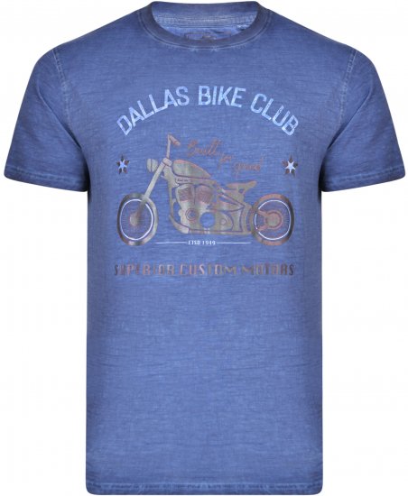 Kam Jeans 5316 Dallas Bike Club T-shirt Indigo Blue - T-skjorter - Store T-skjorter - 2XL-14XL