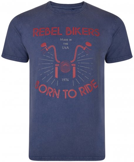 Kam Jeans 5319 Rebel Bikers T-shirt Indigo Blue - T-skjorter - Store T-skjorter - 2XL-14XL