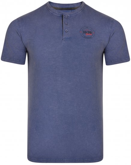 Kam Jeans 5320 Buttoned T-shirts Indigo Blue - T-skjorter - Store T-skjorter - 2XL-14XL